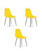 Kitchen Chairs Made of Polypropylene Yellow 3 Pieces 61x52x41cm