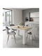 Dining Chair With Artificial Leather Upholstery Gray-White 52x47x46cm
