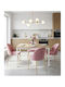Velvet Dining Chair Light Pink 52x47x46cm