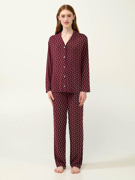 Vamp Winter Women's Pyjamas Set Burgundy