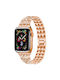 Apple Watch 42 44 45 46 49mm Xdfind Fünf Perlen Voll Diamant Metall Tragbare Bänder Rose Gold