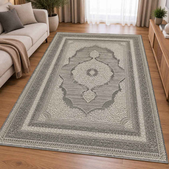 Rechteckiger Wohnzimmer Teppich Grau 133x170cm Emporio Collection