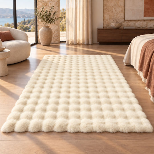 My Home Luxury Αντιολισθητικό Χαλί Διάδρομος Γούνινο Εκρού 60x180cm