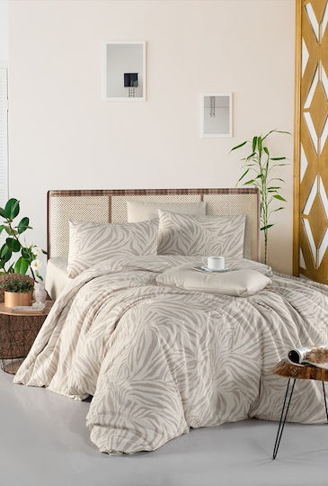 Mc Decor Set Pătură Single 160x240 cm 144 MCL.KPM.ZEBRA Kafe 2 Bucăți