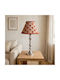 Metal Table Lamp for E27 Fitting with Orange Shade and Silver Base