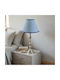 Metal Table Lamp for E27 Fitting with Blue Shade and Silver Base