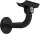 Support For Round Aluminum Handrail Ø35 Ø40 Folding Black Metalor 076-bal
