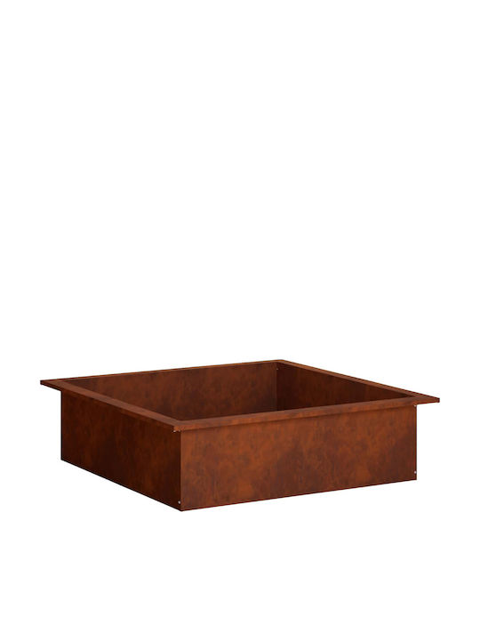 vidaXL Șemineu de Exterior Metalic Gri 80x80x25cm