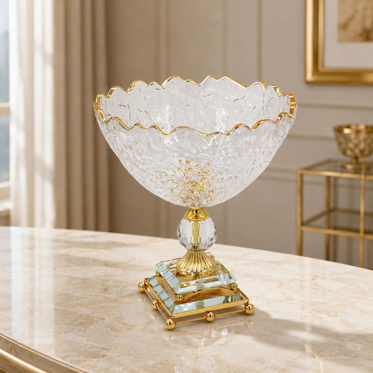 Keskor Decorative Vase Glass Gold Dimensions 24xH27cm