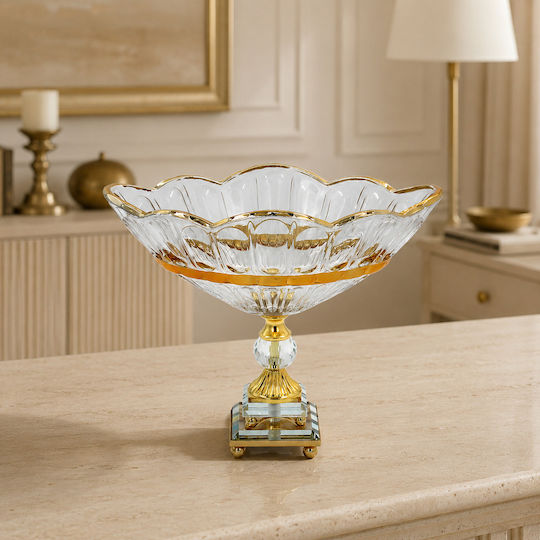 Keskor Dekorative Schale Glas Gold 30x17x25cm