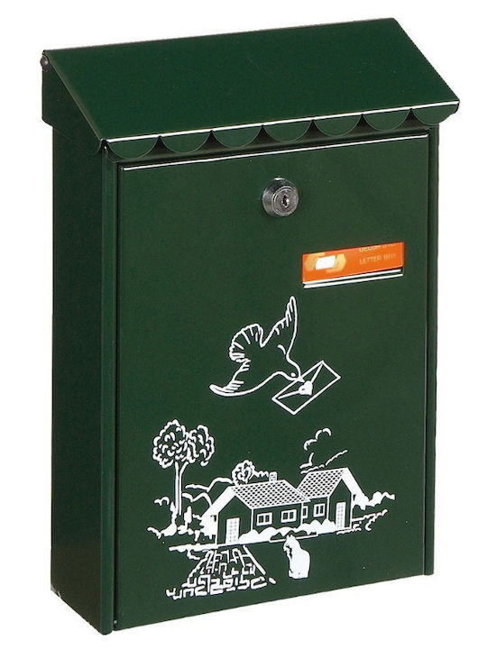 Viometal Cutie Poștală De Exterior Metalică În Culoare Verde 21.5x6.8x30cm