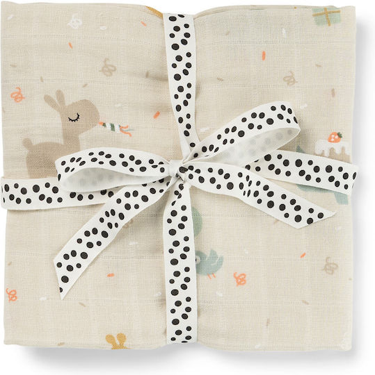 Done by Deer Muslin Swaddle Blankets Beige 65x65cm 2pcs