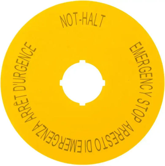Eaton Round Yellow Signage Plate Ø90 Emergency Stop M22-xak11 121085