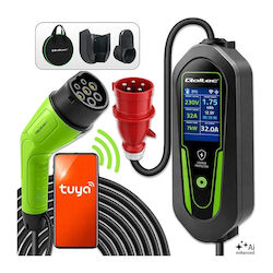 Qoltec Încărcător pentru Mașini Hibride Electrice 2 în 1 Tip Reglabil 7 Kw 230 V Cee 32 A Wi-fi Tuya Sm