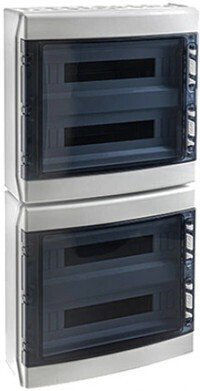 Elettrocanali Wall Mounted Waterproof Electrical Fuse Box 4 Rows 18 Elements