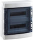 Elettrocanali Wall Mounted Waterproof Electrical Fuse Box 2 Rows 18 Elements