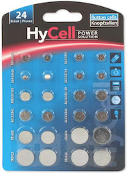 Hycell Alkalische Uhrenbatterien LR41 / LR54 / CR1620 / CR2016 / CR2025 / CR2032 1,5V 20 Stück