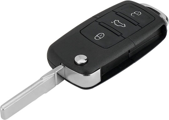 Carcasă Telecomandă Auto 3 Butoane Cu Lamă Inclusă Compatibil Volkswagen Skoda Seat