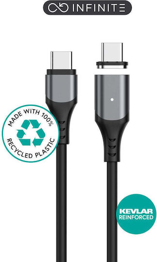 eSTUFF Magnetisches USB-C Kabel Männlich - USB-C 100W Schwarzes 2m