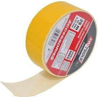AWTools Двустранна Самозалепваща Лента Жълта 25mx50mm