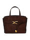 Leather Women's Shopper Bag Suede Brown