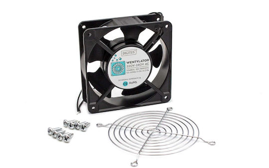 Digitus Rack-Lüfter Dn-fan120s Metallischer Schutz Dn-fan120/gr Schrauben Dn-fan-m4.8 8 Stück Dn-fan120s-kit