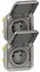 Legrand Plexo Doppelter Steckdose Wasserdicht Grau