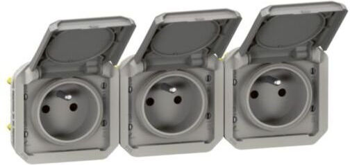 Legrand Plexo Triple Power Socket Grey