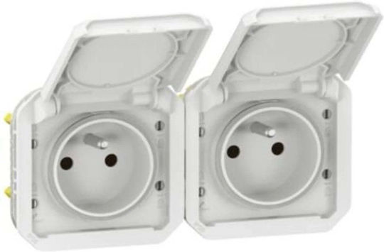 Legrand Plexo Двоен Електрически Контакт Бял