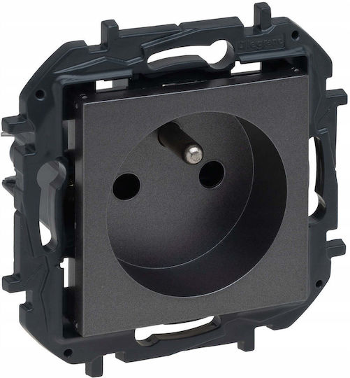 Legrand Niloe Einzeln Steckdose Wasserdicht mit Deckel Grau
