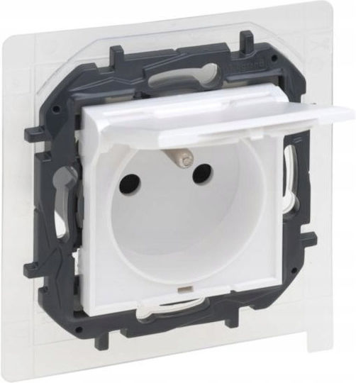 Legrand Niloe Einzeln Gemauerte Steckdose Wasserdicht mit Deckel Weiße