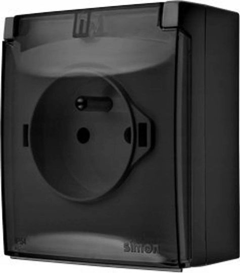 Kontakt-Simon Single Power Socket Waterproof with Transparent Lid