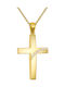 Papoulidis Jewellery Женски Златен Кръст 14 Карата Двулицев Без Верижка