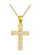 Papoulidis Jewellery Дамски Златен Кръст 14 Карата Двулицев Без Верижка