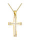 Papoulidis Jewellery Женски Златен Кръст 14 Карата Двулицев Без Верижка