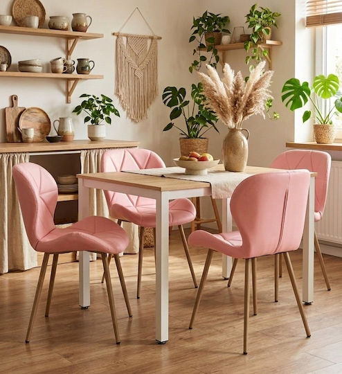 Mango Ess- und Küchenstühle mit Künstliches Leder Rosa 52x47x46cm