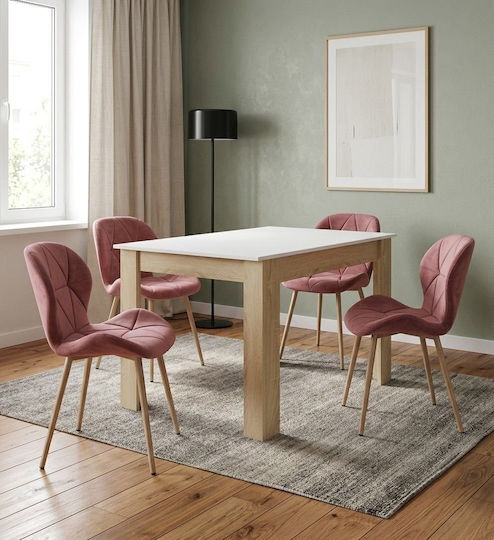 Mango Velvet Dining Chairs Dark Pink 2 Pieces 61x52x41cm