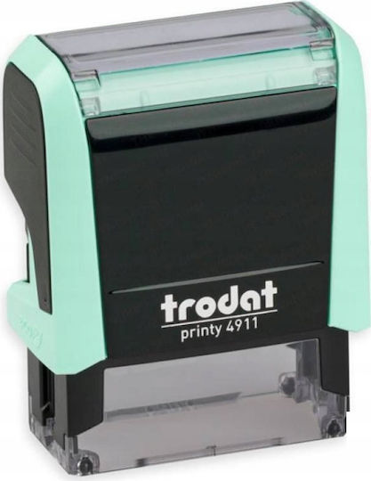 Trodat Printy 4911 Rectangular Self-Inking Text Stamp with Elements and Blue Ink