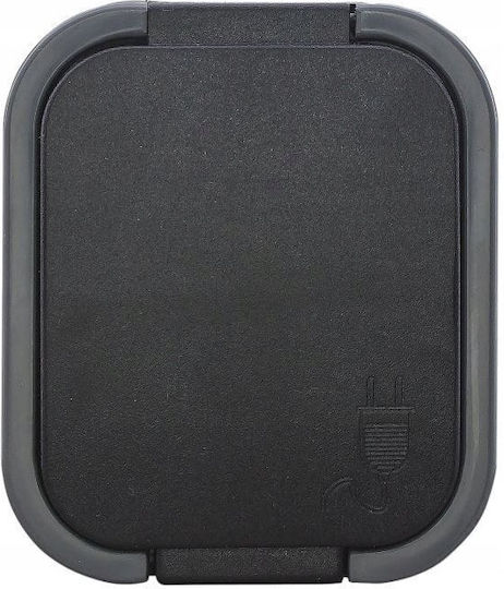 Orno Single Waterproof Power Socket with Grey Lid