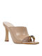 Damen Pantoletten mit Hoch Absatz in Beige Farbe