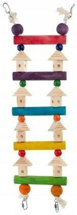 Panama Pet Vogelkäfigzubehör Spiel Treppe für Vogelkäfig aus Hölzernes 65x17.5cm