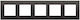 Kontakt-Simon Switch Frame 4 Positions Horizontal Placement in Silver Colour DRN4/83