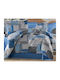 MayHome Σετ Πάπλωμα King Size 260x240εκ. Γαλάζιο