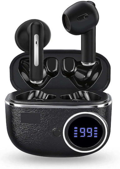 ChargeView Earbud Bluetooth Handsfree Ακουστικά με Θήκη Φόρτισης Μαύρα