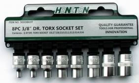 Honiton Set of Torx Sockets 3/8'' E6-E16 8 Pieces H3008