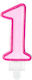 Geburtstagskerzen Rosa 1 Pink 7 cm Höhe