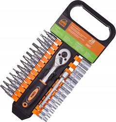 ISMA Ratschen- und Steckschlüssel-Set 1/4" 28 Stück ISMA Ratschen- und Steckschlüssel-Set 1/4" 28 Stück