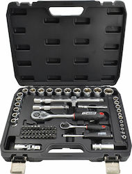 AWTools Cheie Cu Clichet Cu Tubulare 1\2" & 1\4" 72 Bucăți AWTools Cheie Cu Clichet Cu Tubulare 1\2" & 1\4" 72 Bucăți