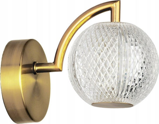 Light Prestige Модерно Стенно Осветително Тяло с Вграден LED и Студена Бяла Светлина Златисто 18см.
