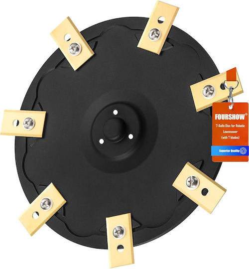 Disc De Tăiere Pentru Motocoasă Compatibil Mammotion Luba Mini Awd 7 Lame Din Titan Din Nailon Pa6 Întărit Cu Fibră De Sticlă Inserții Din Oțel Inoxidabil Include 7 Șuruburi Și Șaibe Robot De Tuns Iarbă Luba Mini Awd 800 1500
